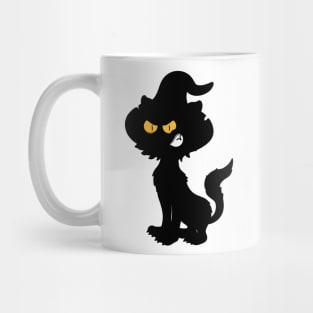 Scary Black Cat Silhouette Mug